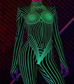 女性用長袖タートルネックジャンプスーツ,ネオンプリント,スリム,女性用,ハロウィーン,フェスティバルウェア,クラブ,パーティー,新しいコレクション2023