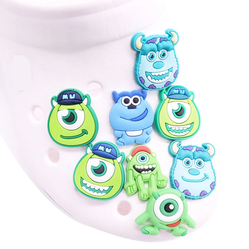 1-8PCS Miniso Disney Monsters, Inc Sullivan PVC Shoe Charms For Clogs Pins Hole Slipper Decoration Sandals Shoes Accessories