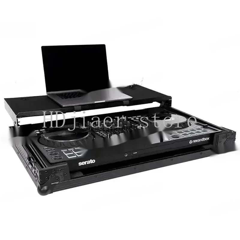 DDJ-FLX10 With Laptop Platform & Wheels Black DJ Flight Case
