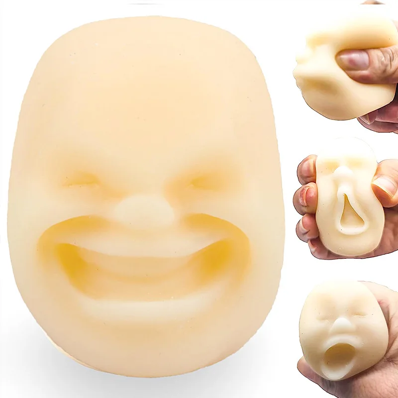 

Novelty Creative Human Face Joy And Sorrow Large Squeeze Decompression Toys Funny Emotion Vent Ball Resin Relax Doll Doll Toys