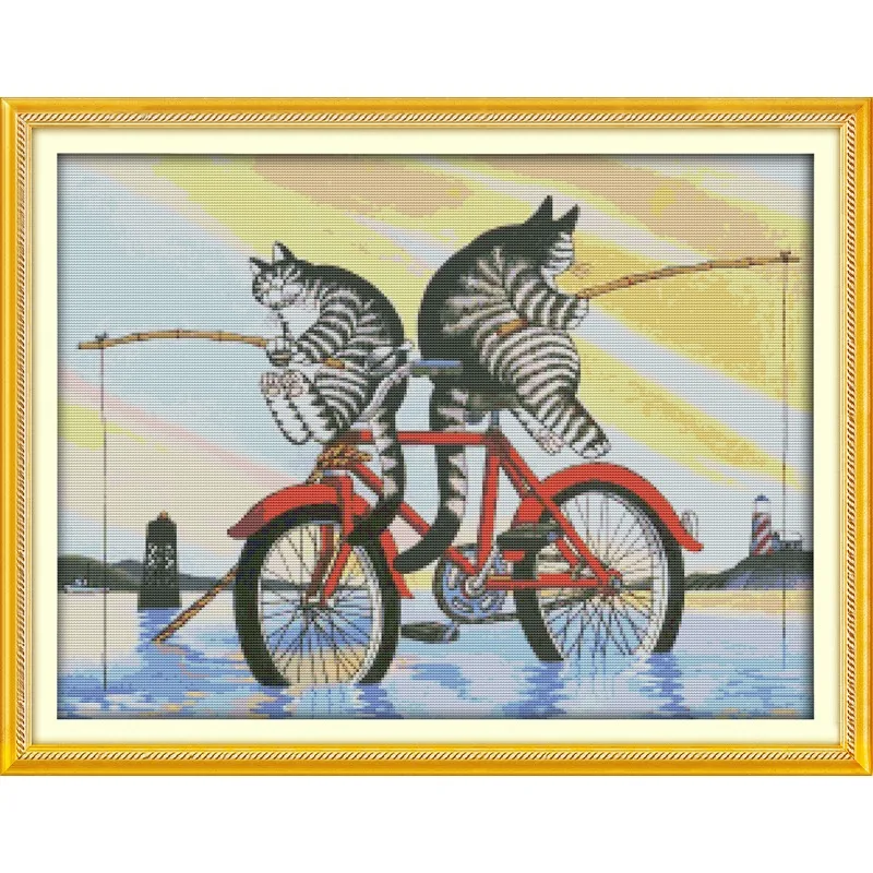 joy-sunday-新しいスタンプクロスステッチキット、11ct-14ct-16ct-diy-簡単パターン-アイダ生地刺繍セット-釣り猫