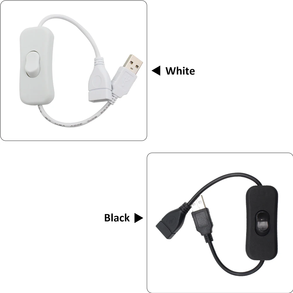 USB Cable with 303 Switch ON/OFF Male to Female Cords Inline Extension Toggle for LED Strip Tape Lamp USB Port Cord Power Line image 2