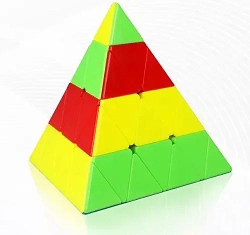 [Picube] QiYi 4x4x4 الهرم مكعب ماستر Pyraminx الأسود ستيكيرليس ماجيك 4x4 سرعة لغز كوبو التعليمية ماجيكو تململ لعبة