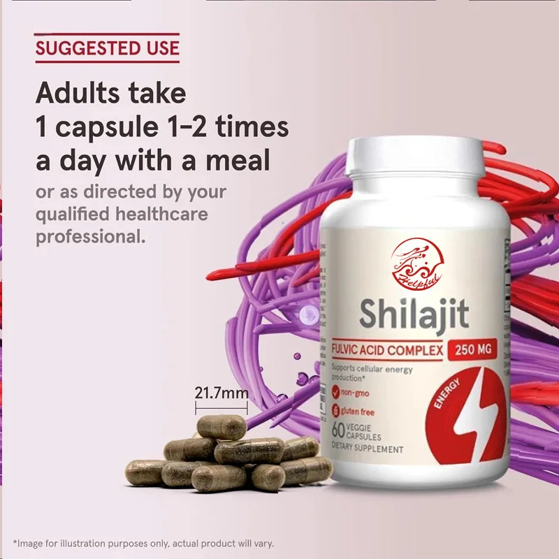 

Fulvic Acid Complex 250mg Support Energy Production, Mitochondrial Function, and Coenzyme Q10 Activity -60 Vegetarian Capsules