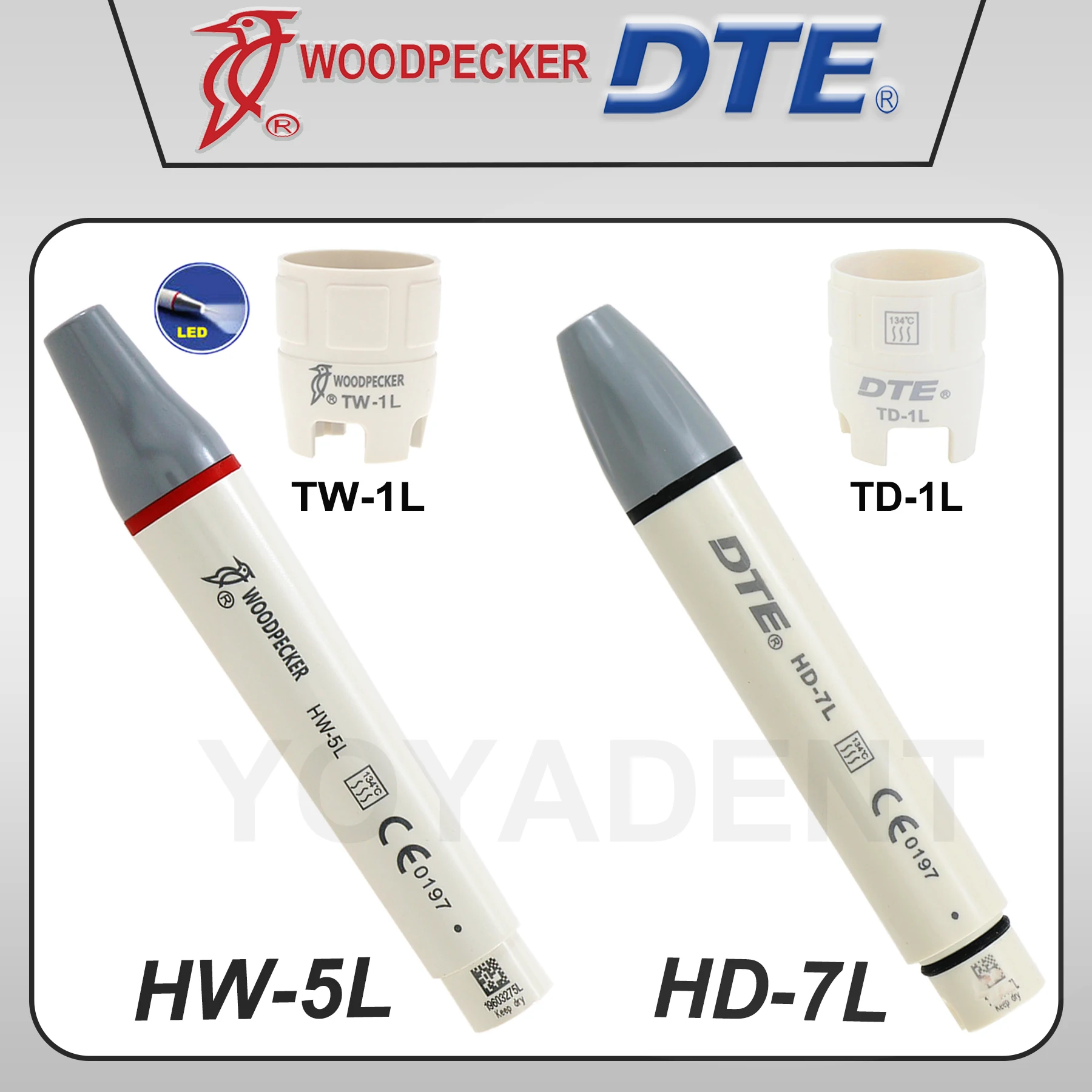 

Woodpecker DTE Dental Ultrasonic Scaler Handpiece Fit EMS UDS SATELEC ACTEON NSK Scaling Tips HW-5L HD-7L