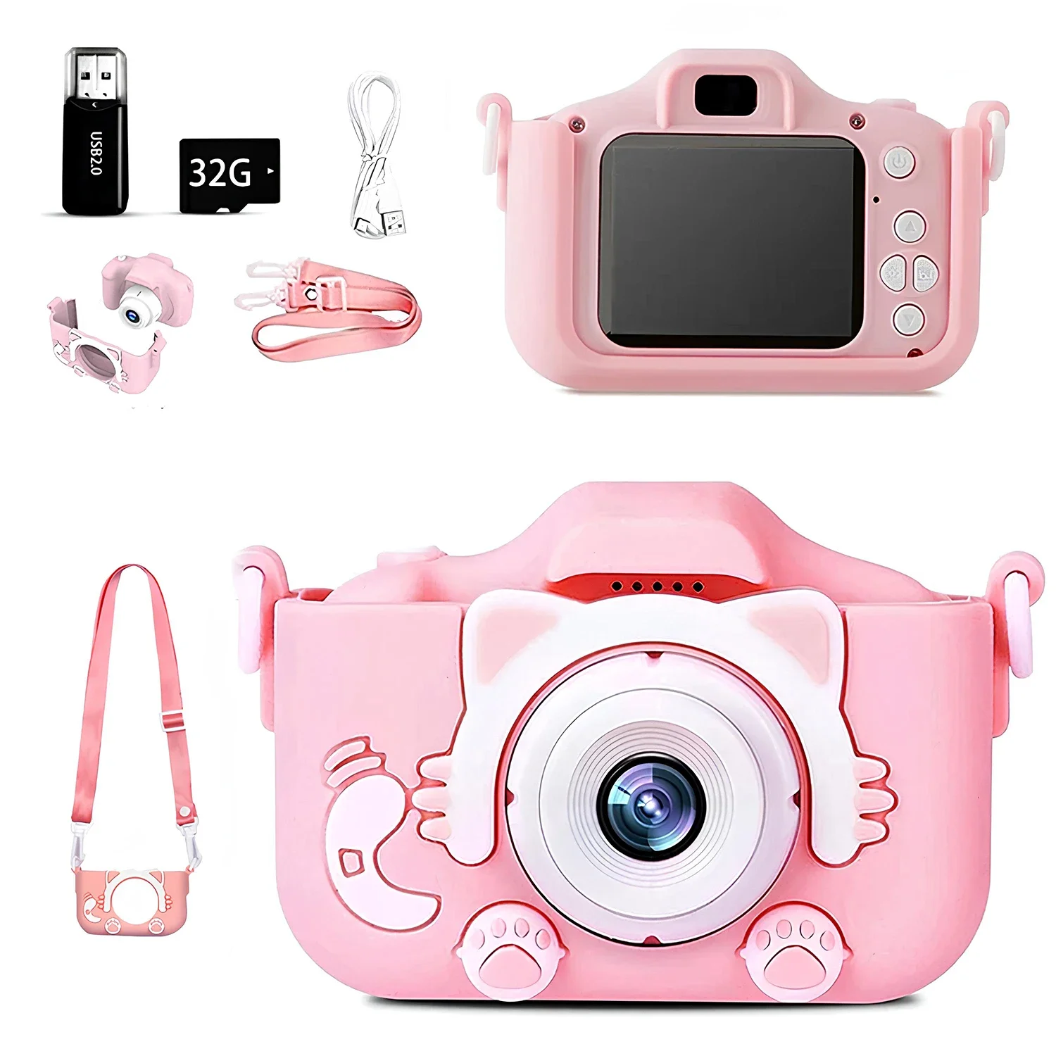 

Upgrade Kids Camera X2 1080P Mini HD Digital Camcorder Outdoor Toys Photo Hobby Christmas Birthday Gift with Silicone Case