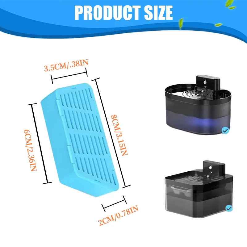 2.2L Automatic Cat Water Fountain Filters, 6/12/18/24PCS Wireless Cat Water Fountain Replacement Filter, Dog and Cat Accessories