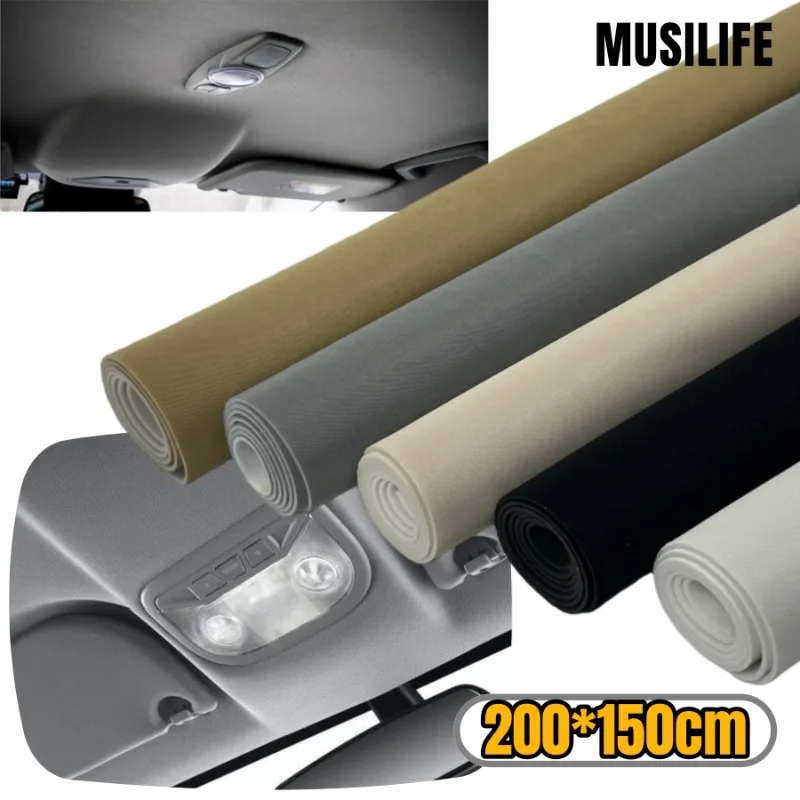 

Car Headliner Mesh Fabric with Foam Backing for Car Sky Roof Upholstery Renovation Auto Ceiling Decor DIY Material Sponge Lining