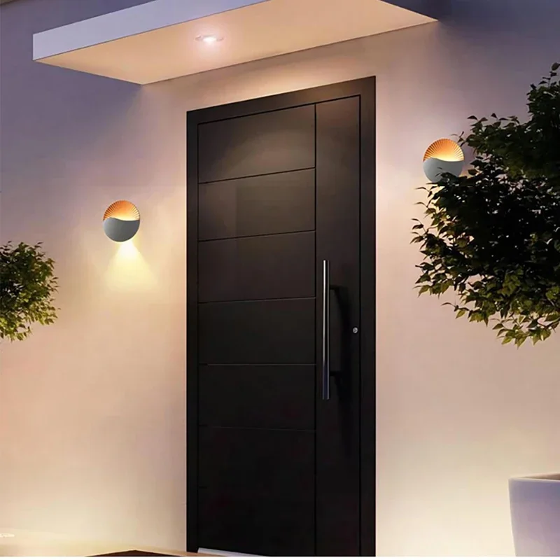 Applique Murale LED en Forme de Coquillage, Design Créatif, Imperméable, Éclairage d'Extérieur, Idéal pour un Jardin, une Cour ou une Véranda, Design Moderne et Simple