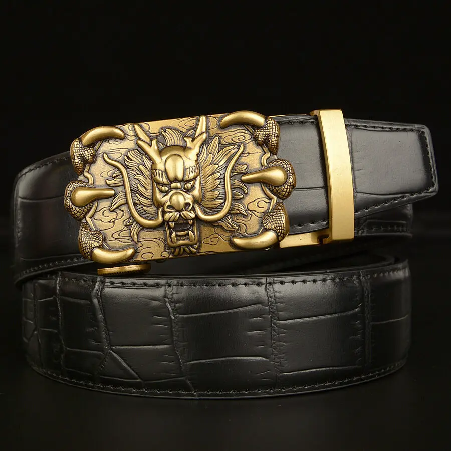 Men Belt Cowhide Leather Belt for Men Luxury Designer Automatic buckle Man Belts