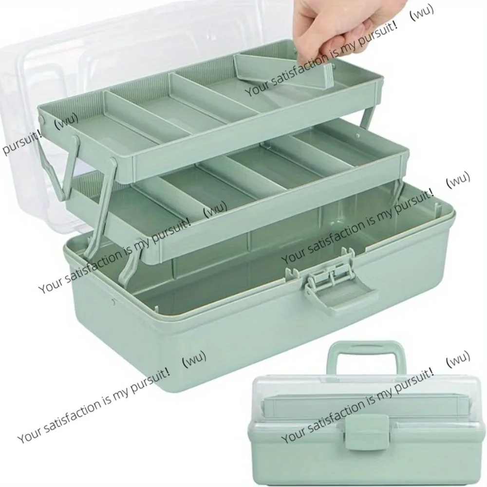 3-layer multifunctional handmade storage box with adjustable dividers and foldable