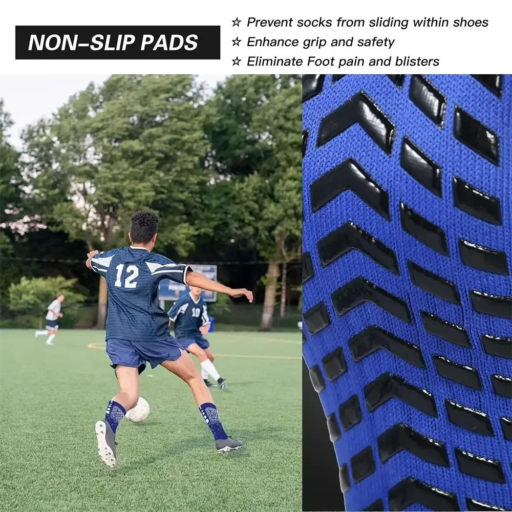

Fashion Anti-slip Soccer Socks Breathable Honeycomb Mesh Football Socks Thickened Mid-Calf Sports Socks for Gym Yoga