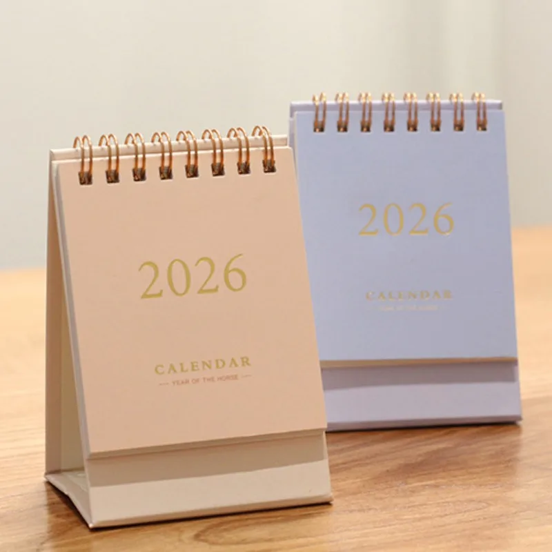 

2026 Basic Desk Calendar (Small) Retro Minimalist Check-in Plan Desk Desktop Message Memo Calendar Ornament