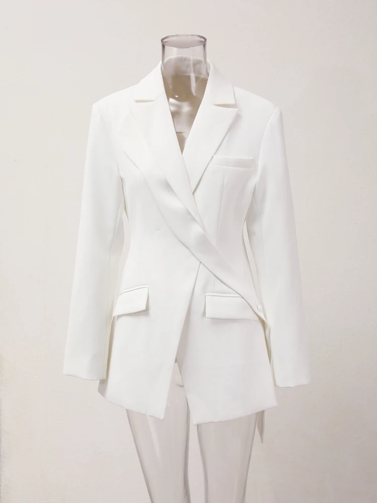 Deat Fashion Damen Dekonstruktion bänder Blazer gekerbter Kragen Einzel knopf Langarm Anzug Jacken Sommer neue cpdb139