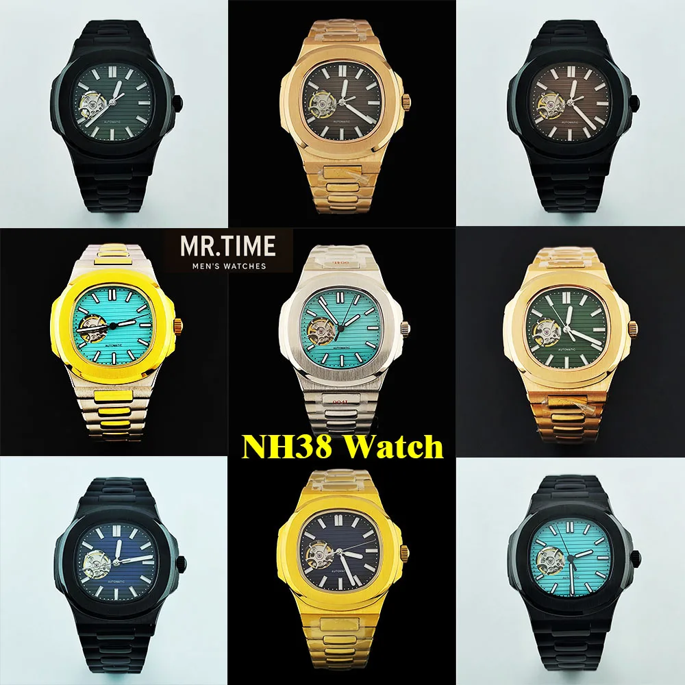 2026 New NH38 Watch Hollowed out Men's Automatic Watch Sapphire Glass Customized Logo Stainless Steel Watch NH38 Movement Watch