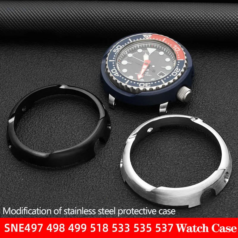 PROTECTOR SHROUD Watch Case Suitable for Seiko SNE497 SNE498 SNE499 SNE518 SNE533 SNE535/SNE537 Series Cover Outer Shell Beze