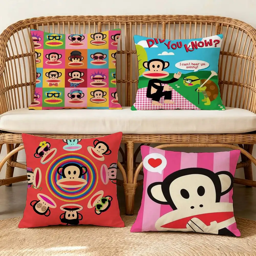 Cartoon P-Paul Frank Monkey   Personalized Pillow Cover Kids Bedroom Wild Party Decor Pillowcase kid Birthday shower Gift
