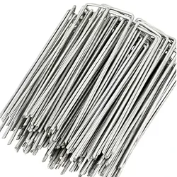 Garden Stakes Galvanized Landscape Staples,U-Type Turf Staples for Artificial Grass, Rust Proof Sod Pins Stakes Tent Peg Nails