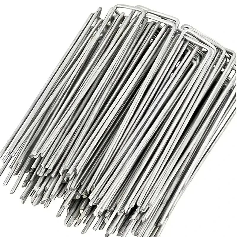 Garden Stakes Galvanized Landscape Staples,U-Type Turf Staples for Artificial Grass, Rust Proof Sod Pins Stakes Tent Peg Nails