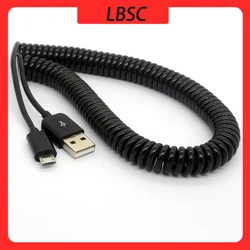 LBSC 2.5M USB 2.0 A Male to Micro USB B Spiral Coiled Adapter USB Data Charging Cables Connector USB Charger Cable