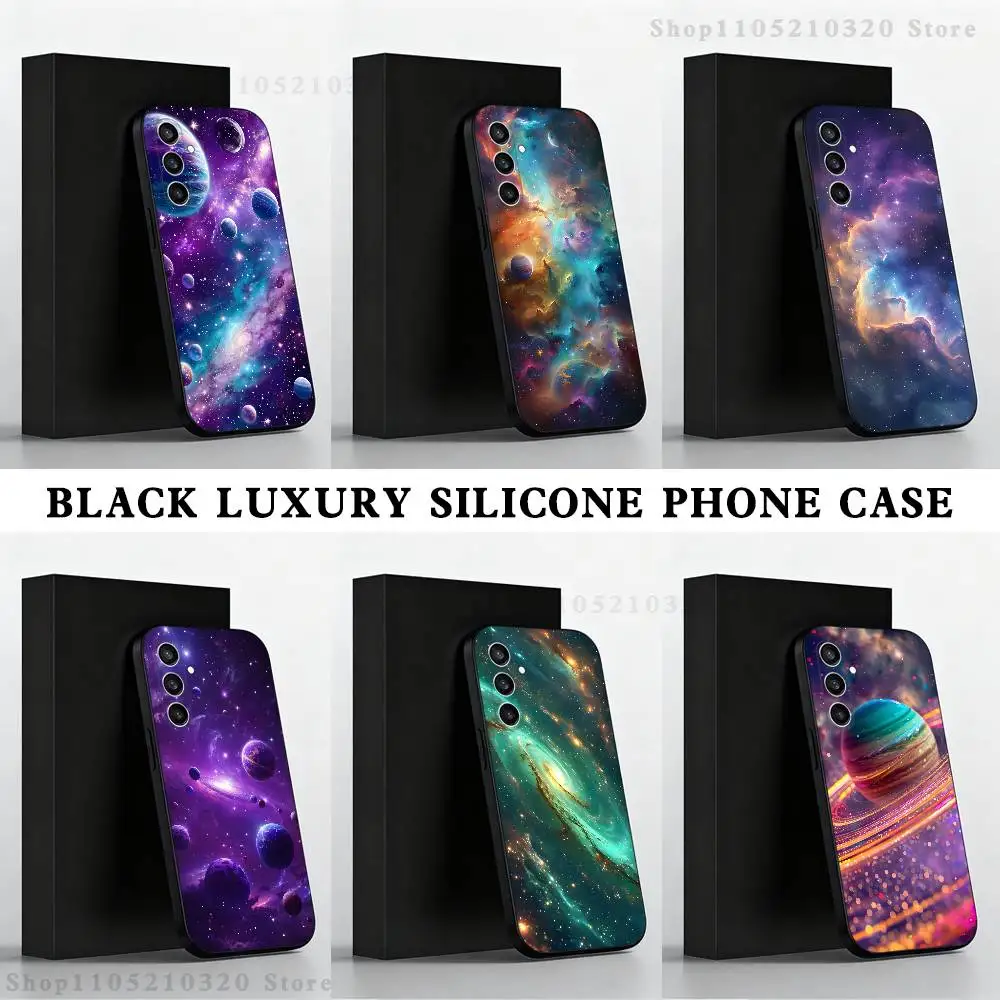 

Uniberso Milky Way Galaxy Phone Case For Samsung S25,S24 Ultra,S20,S30 plus,S22 plus,S23,S30 Ultra 5G Silicone Black Shell