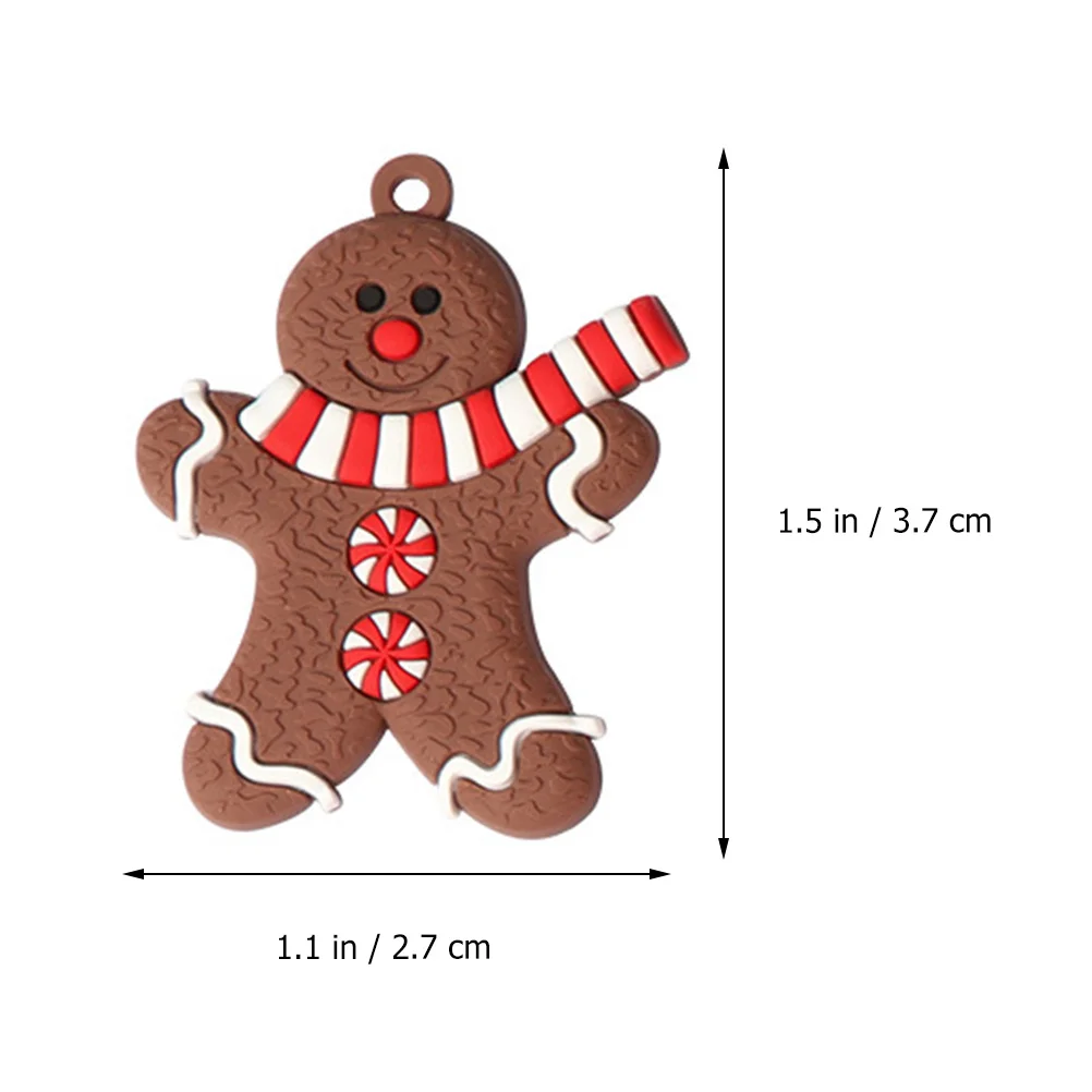 

24 pcs Gingerbread Man Hanging Decor Christmas Tree Ornament Xmas Pvc Fine Workmanship Smooth Edges Lightweight Portable