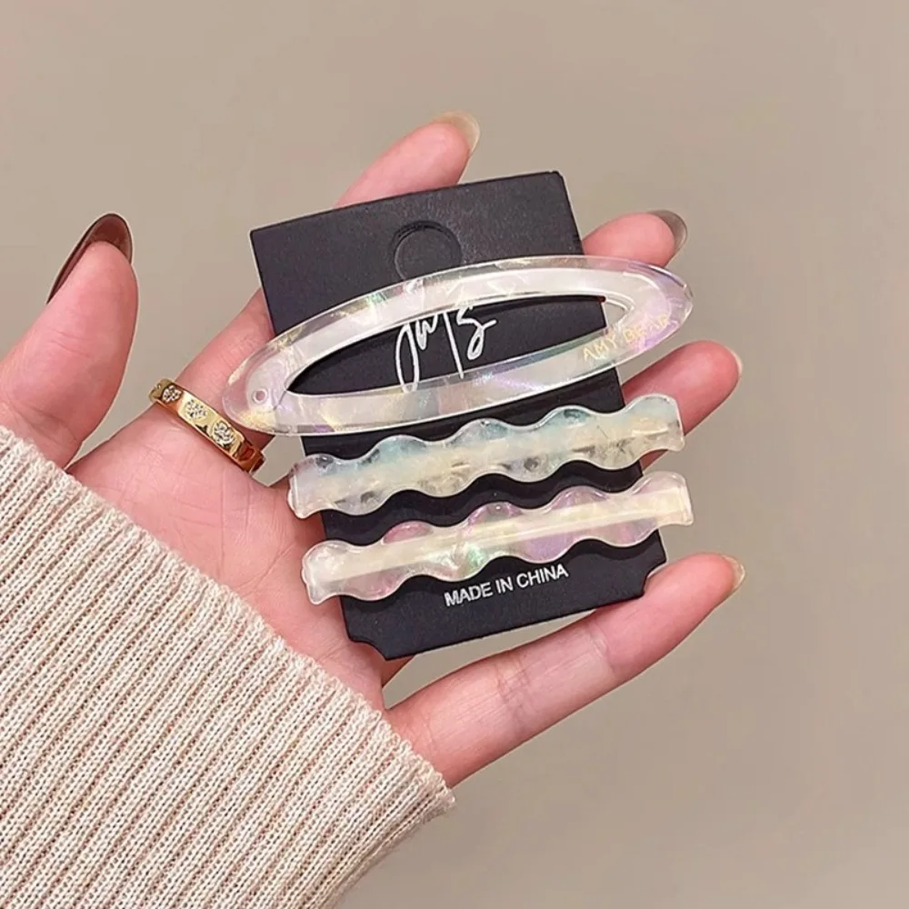 

Retro Alloy Acetate Hairpin Set Geometry Barrettes Cute Hair Clip Korean Style Duckbill Clip Bangs Clip Girls