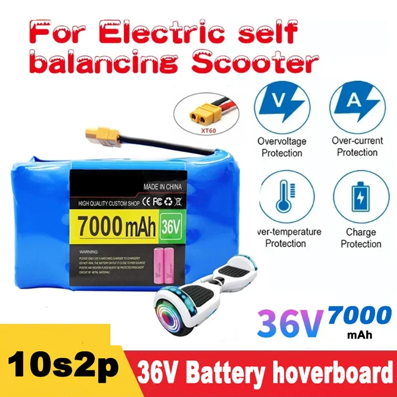 Genuine 36V 12Ah 10s2p Battery Packs Rechargeable Lithium Ion Battery for Electric Self Balancing Scooter HoverBoard Unicycle