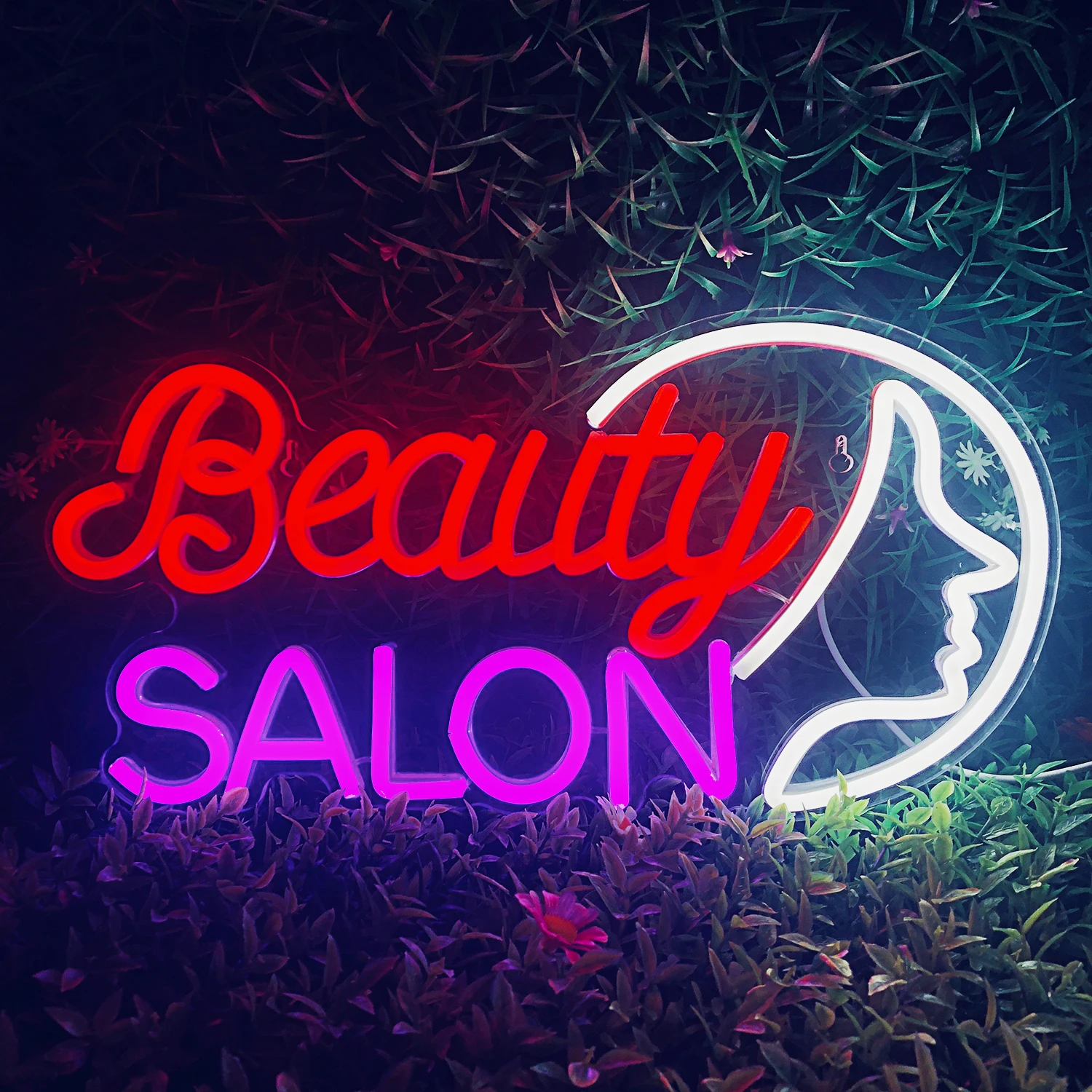 Salon Neon Light Sign Beauty Salon LED Neon Sign Nails Haircut Room Hanging Neon Signboard Light Up Sign Shop Wall Decoration