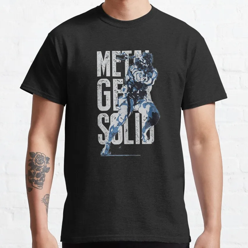 2025 Classic Metal Gear Solid 2: SONS OF LIBERTY Island Maker Men's Solid Color Snake Fox Hunting Game Cotton Round Neck T-shirt - view 5