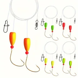 3pcs Pompano Rigs Surf Fishing Rigs with Snell Floats Saltwater Fishing Rigs Live Bait Rigs  Circle Hooks Beach Surf Fishing Rig