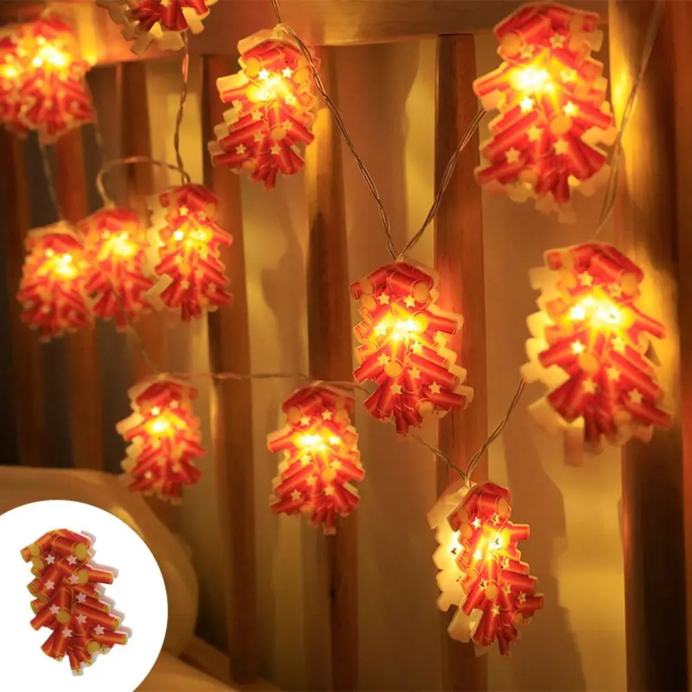 Hanging Spring Festival Lights Strings Fuwa Flashing New Year Lights Strings Battery Powered LED Firecrackers Light Strings