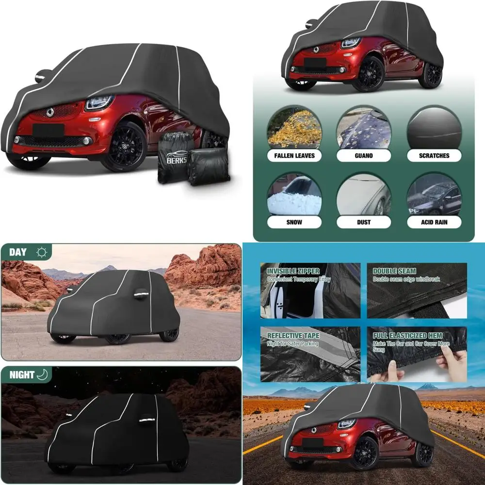 

Всепогодный водонепроницаемый 6-слойный автомобильный чехол для Smart Fortwo 2007-2022, полная защита автомобиля с совместимостью для хранения