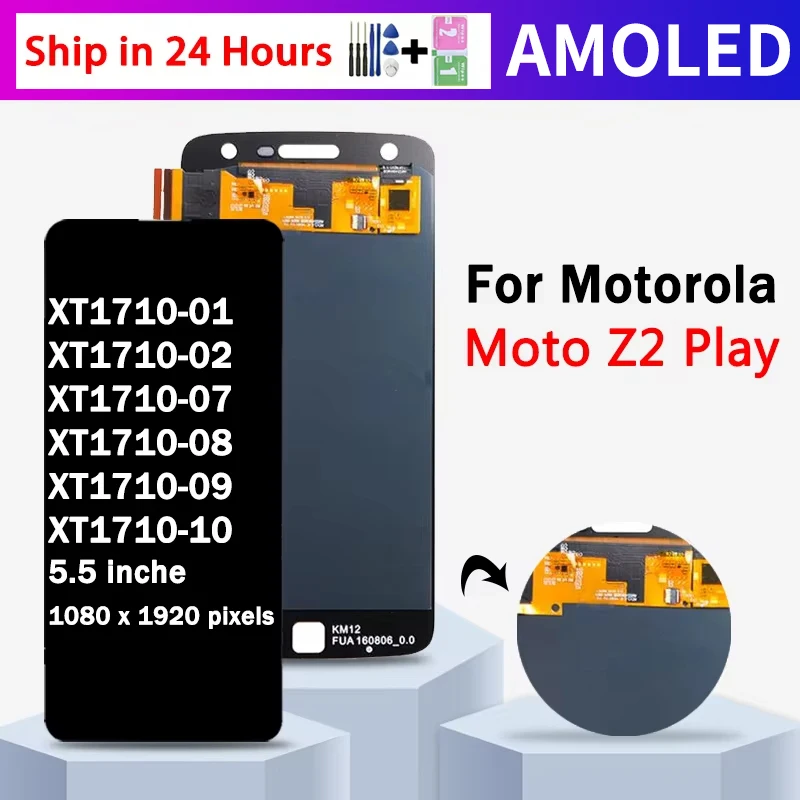 Super AMOLED For Motorola Moto Z2 Play XT1710-02 XT1710-06 XT1710 Display Touch Screen Digitizer Assembly For Moto Z2Play LCD