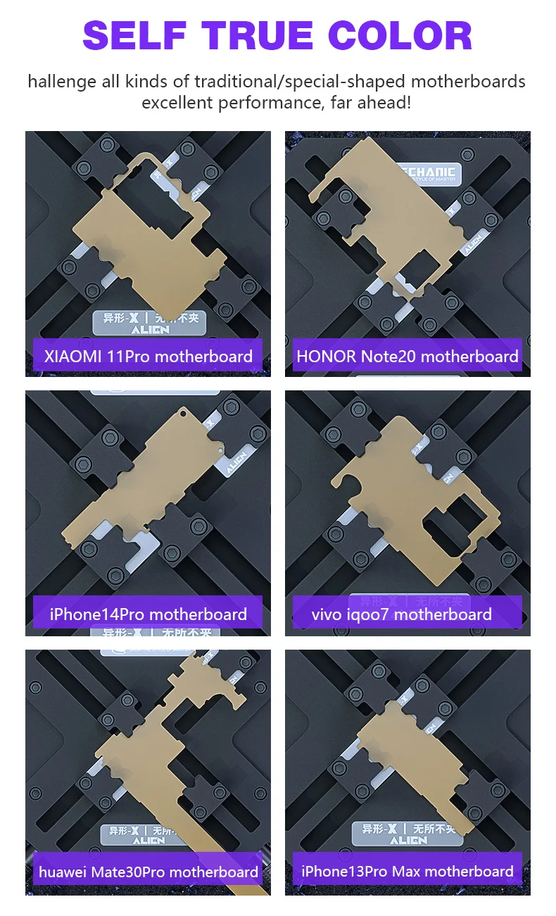 Imagem -04 - Mecânico Alien x Special Shaped Clamp Contrato Universal Móvel Motherboard Fixture Rotação 360 c