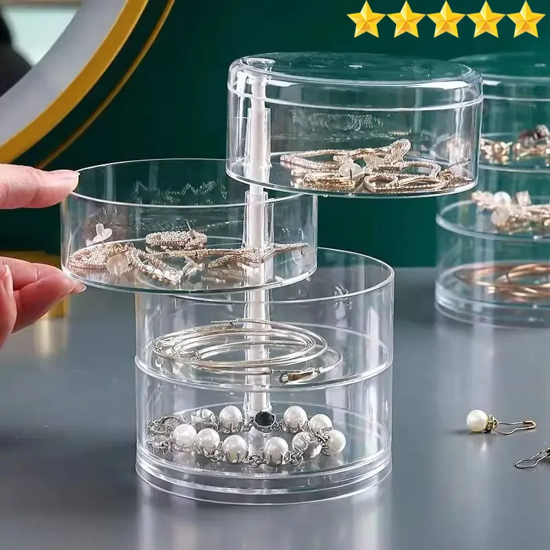 

【Hot sales】Rotary jewelry storage box Round multi-layer display stand DIY bead jewelry classification