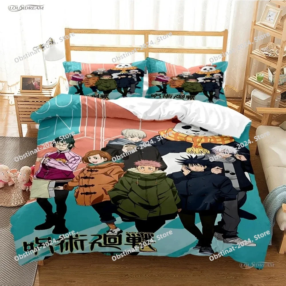 

Anime J-Jujutsu Kaisen Style Bedding Set - Soft and Comfortable Down Duvet Cover Suitable forAdult Teenagers Vivid Patterns