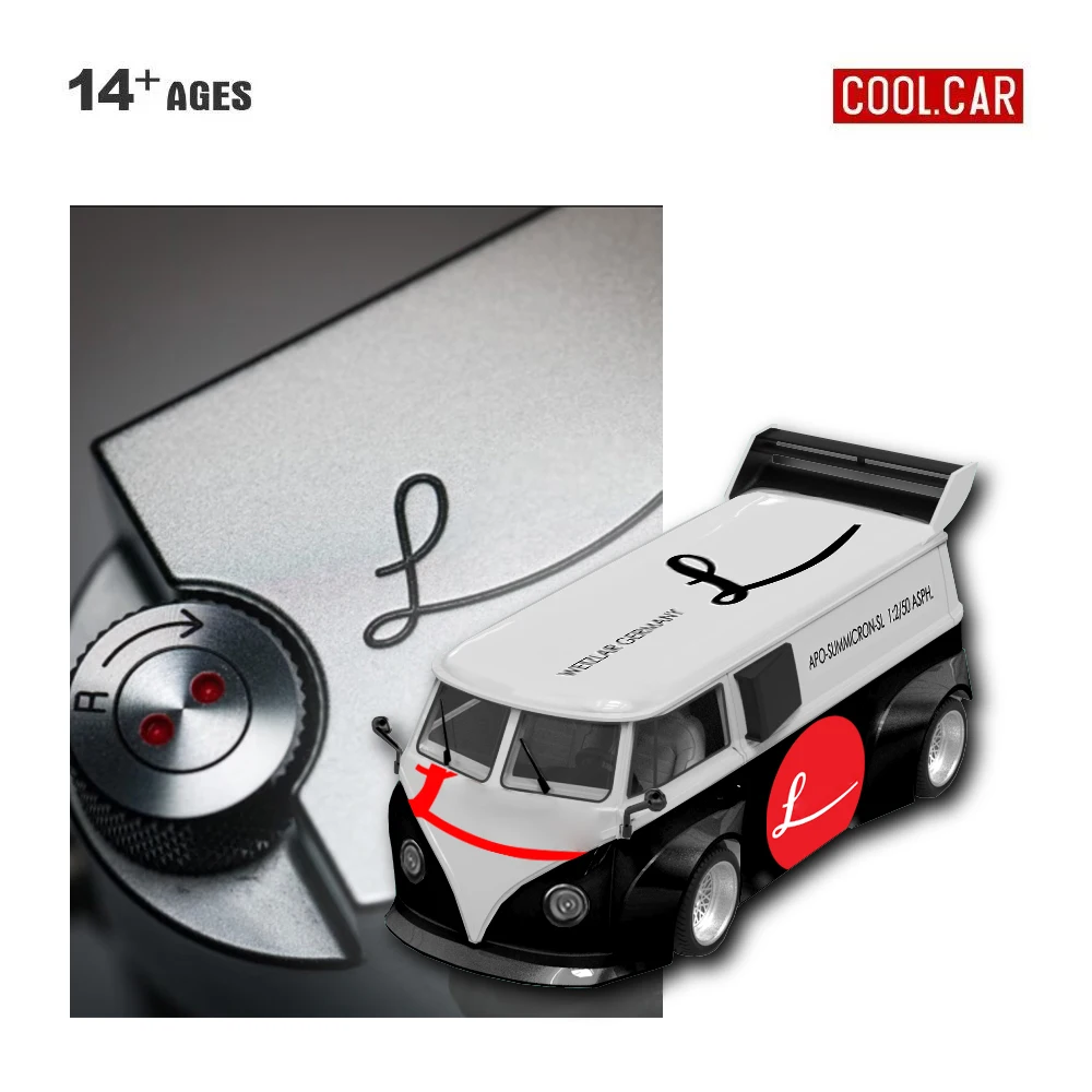 Cool Car 1:64 T1 Black Painting Simulation Alloy Car Model for Collection&Display&Gift