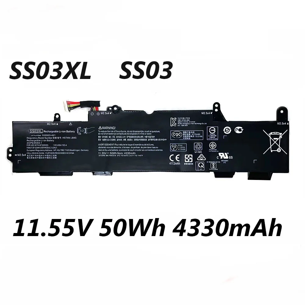 SS03XL SS03 933321-855 HSTNN-LB8G 11.55V 50Wh 4330mAh Laptop Battery For HP EliteBook 730 735 740 745 755 830 840 G5 Series