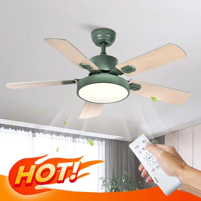 

Scandinavian ceiling fan light inverter silent fan light restaurant living room with light ceiling fan bedroom fan light