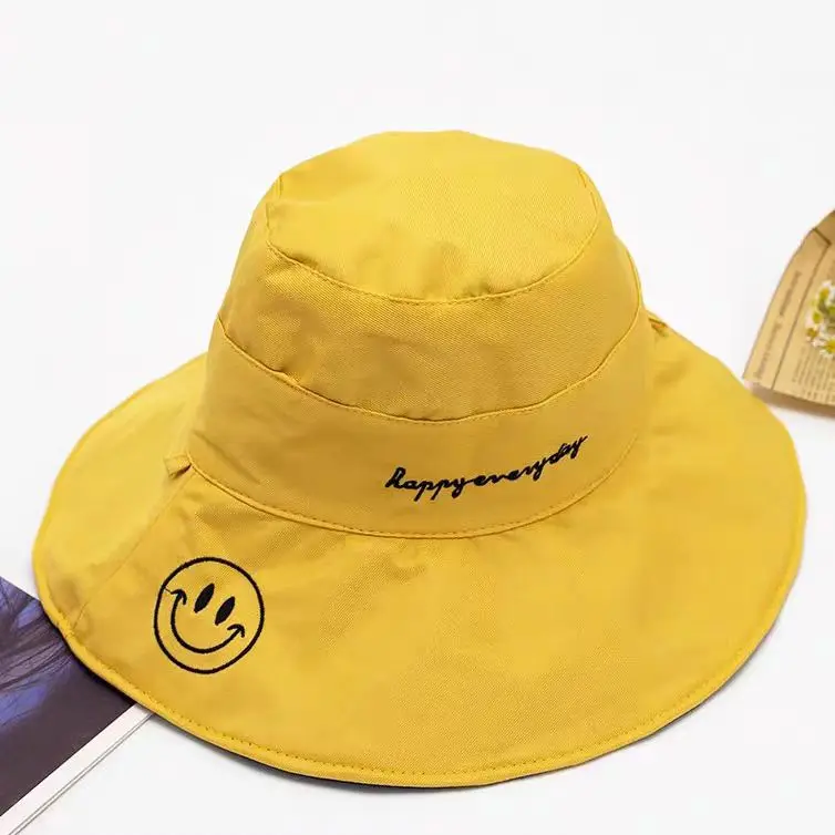 Damen-Sonnenhut mit breiter Krempe – Fischerhut aus 100 % Baumwolle, Sonnenhut im koreanischen und japanischen Stil für Sommerreisen, Strand, Outdoor-Aktivitäten – Detail 12