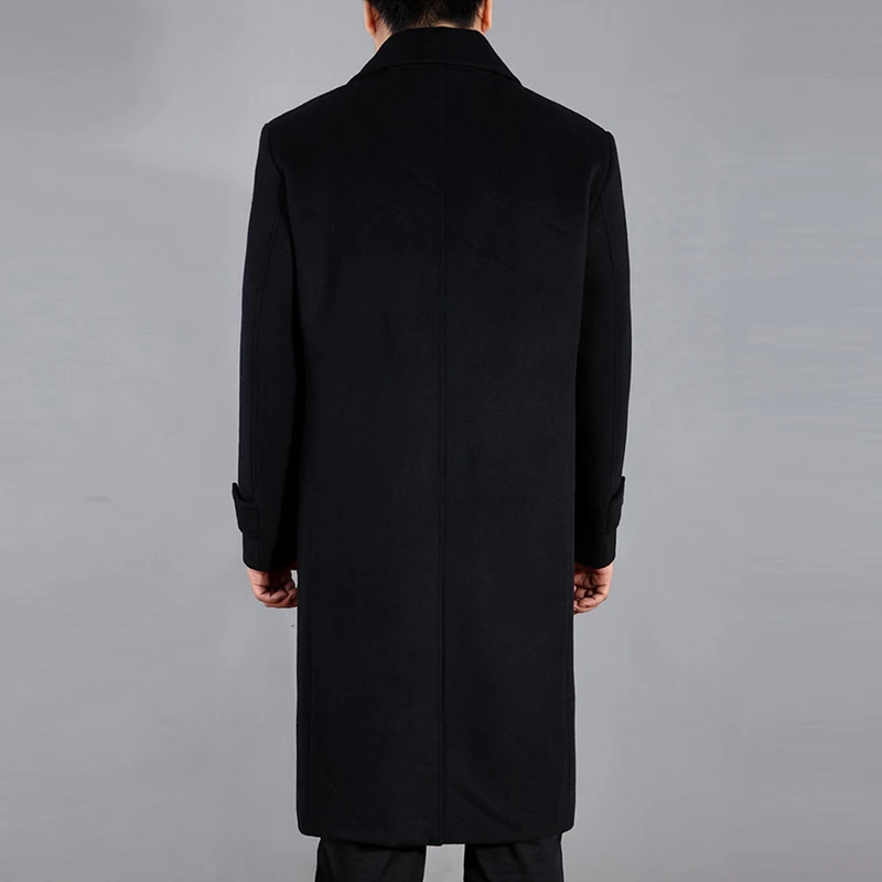 2023 New Men Wool Long Coat Autumn Wool Cashmere Coat Pea Coat Men Wool Overcoat Winter Wool Blend Long Coat Outerwear Man Coats