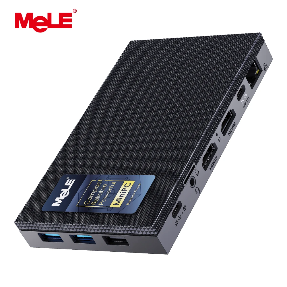 MeLE Quieter4C N150 Fanless Mini PC,8GB RAM DDR4 256GB SSD Micro Desktop Computer,Dual HDMI,Support 4K Triple Display USB3.2,USB-C,WiFi5 BT5.1,Small Portable PC Industrial Business