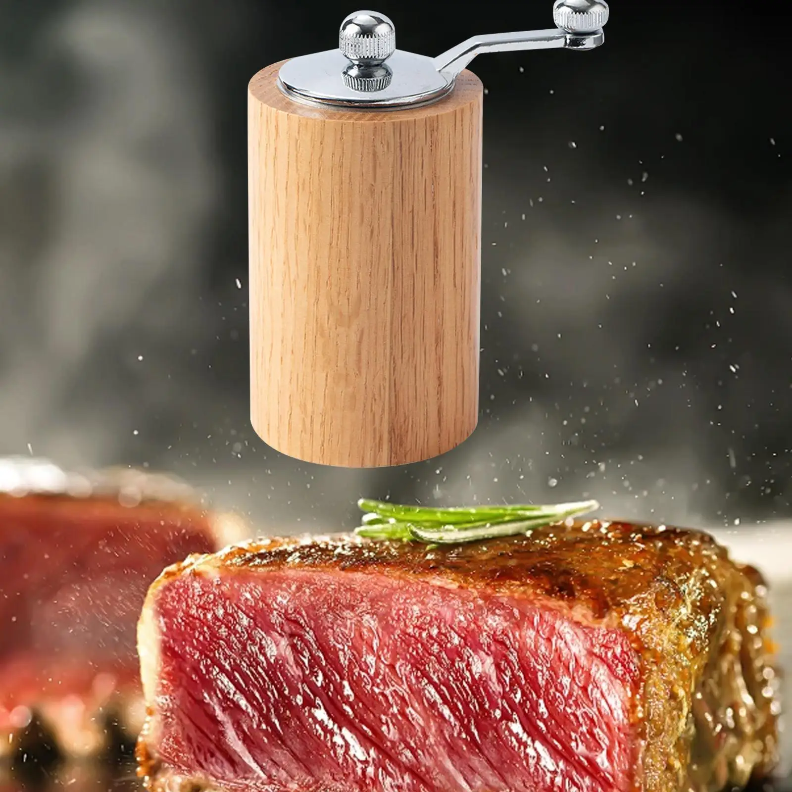 Moedor de pimenta recarregável profissional Moinho de madeira, feijão de café Moedor de especiarias Manivela para piquenique de cozinha ao ar livre