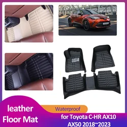 Car Floor Mat for Toyota C-HR CHR AX10 AX50 2018~2023 2019 2020 Leather Foot Inner Liner Waterproof Carpet Pad Custom Accessorie