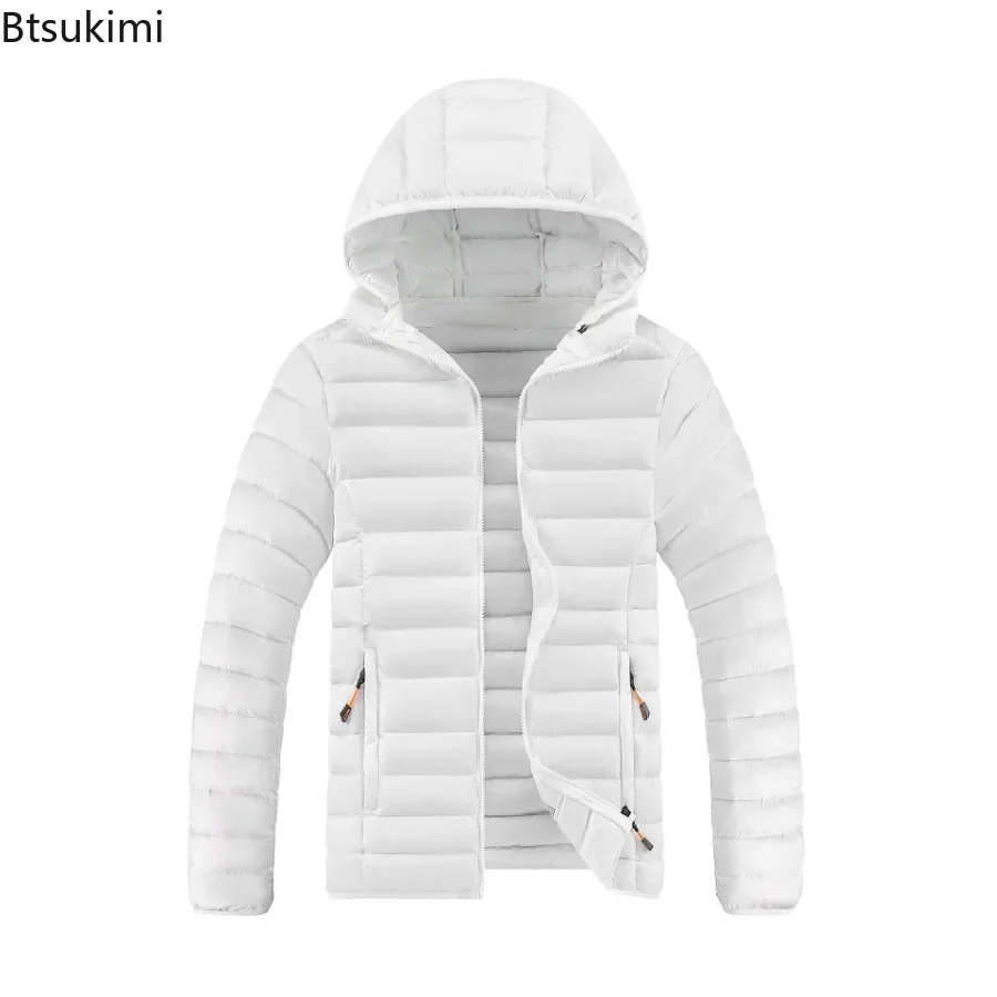 2023 Men's Warm Parka Hooded Waterproof Thermal Parka Autumn Winter Casual Light Detachable Hat Coat Men's Parka Men Clothing