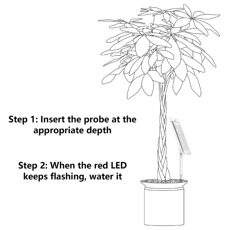 Solar Power Moisture Tester for Indoor Outdoor Plant Soil Moisture Detector