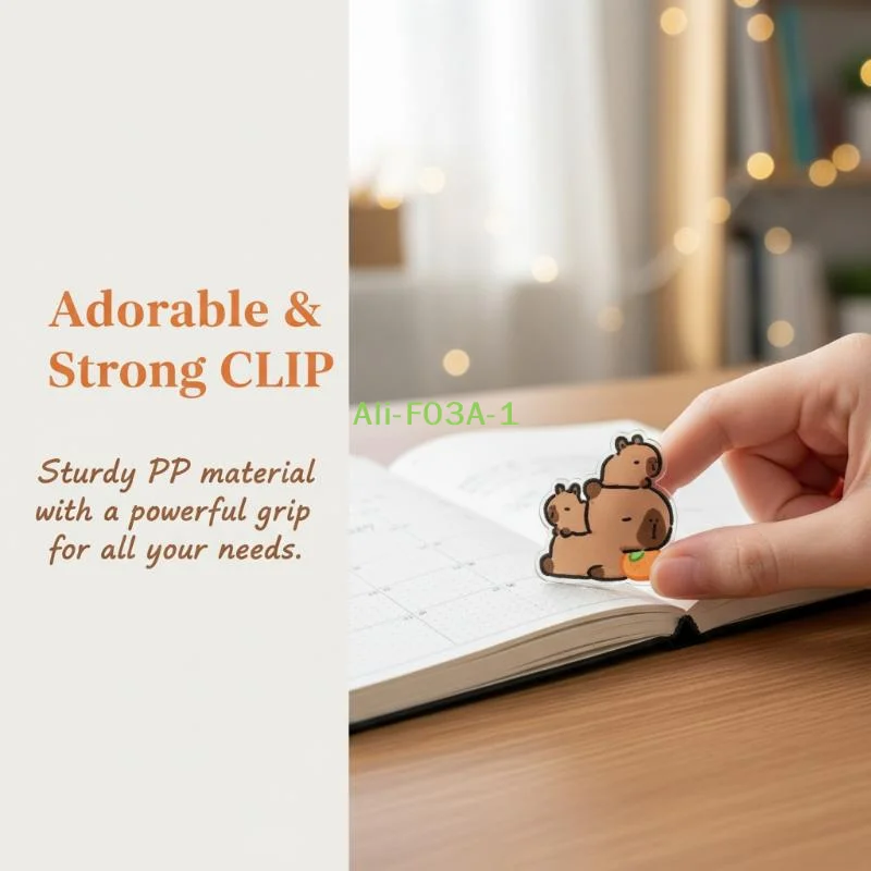 

Набор из 8 акриловых мини-зажимов для фото из полипропилена, милые мультяшные зажимы-капибары, канцелярские зажимы для бумаг, офисные принадлежности, учебные принадлежности