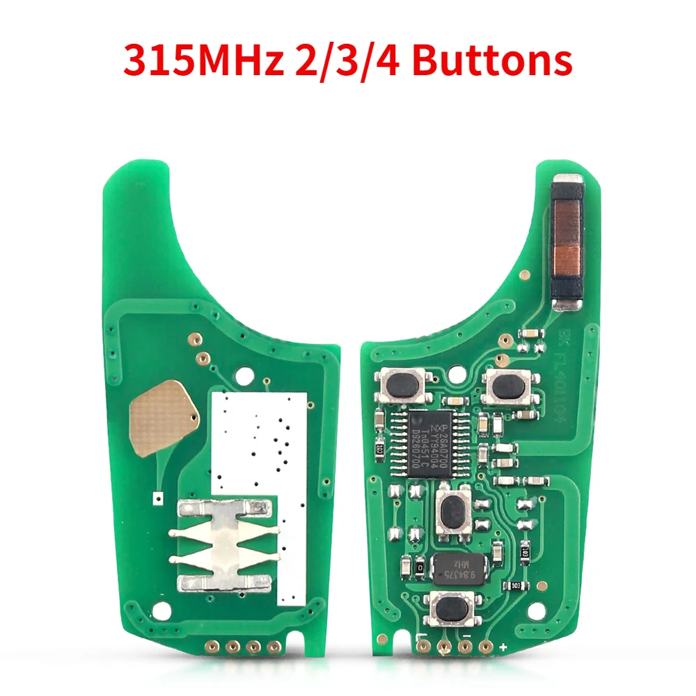 KEYYOU-Botón de 315MHz/433MHz 2/3/4/5 para Chevrolet Cruze Malibu Aveo Spark Sail, llave remota, placa de circuito electrónico, Chip ID46