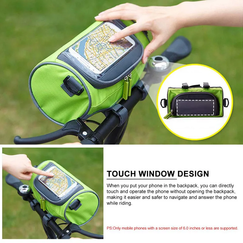 Touch Screen Bike Handlebar Bag Waterproof Bicycle Front Frame Bag Adjustable High-capacity Outdoor Cycling Equipment Package